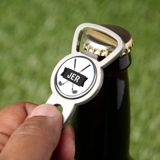 Custom Monogrammed Modern Crossed Club Cool Black  Divot Tool (Insitu 2)