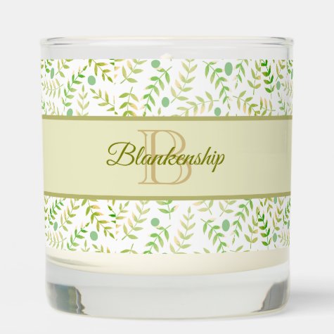 Custom Monogrammed Nature Fern Leaf Pattern 
