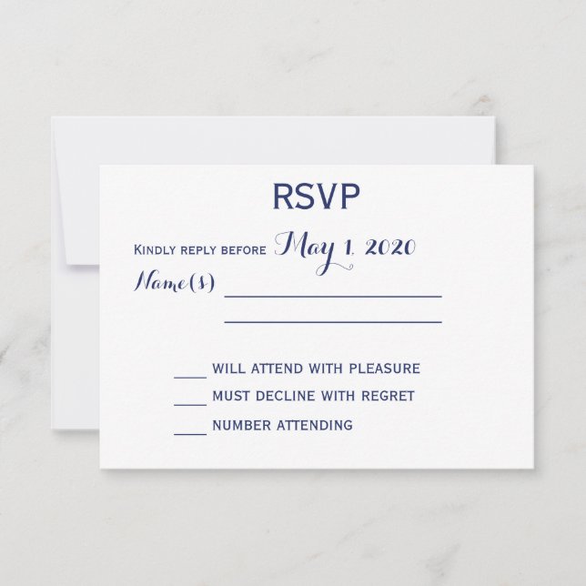 Custom Monogrammed Nautical Wedding RSVP Cards (Front)