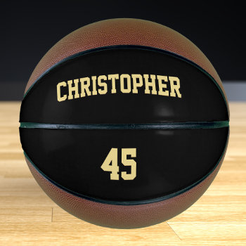 Custom Monogrammed Player Club Team Name Number Basketball by iCoolCreate at Zazzle