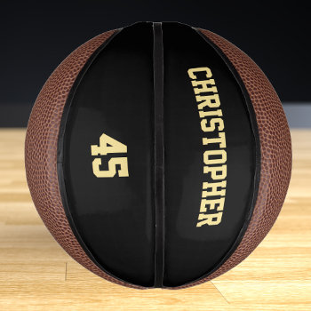 Custom Monogrammed Player Club Team Name Number Mini Basketball by iCoolCreate at Zazzle
