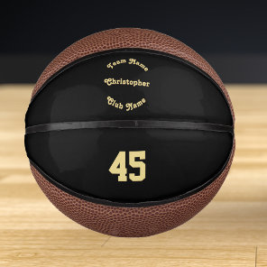 Custom Monogrammed Player Team Club Name Number Mini Basketball