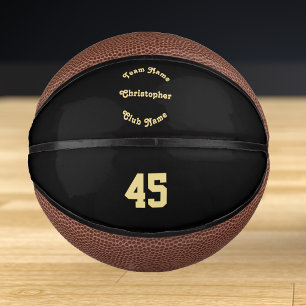 Custom Monogrammed Player Team Club Name Number Mini Basketball
