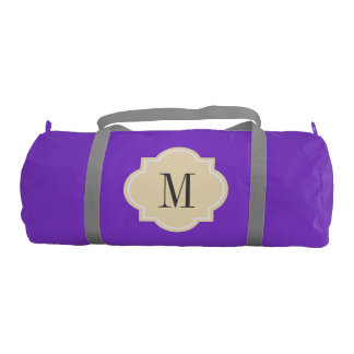 Custom monogrammed quatrefoil duffle bag for women