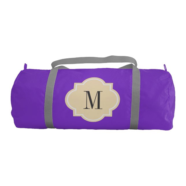 Custom monogrammed quatrefoil duffle bag for women (Front)