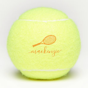 Custom Monogrammed Script Orange Tennis Balls