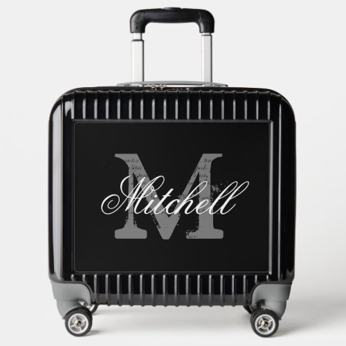 Custom monogrammed small hard shell pilot suitcase