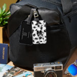 custom monogrammed soccer player luggage tags<br><div class="desc">This soccer themed luggage tag is printed on the front with the image of a cluster of varied size black & white soccer balls - customize with the athlete's monogram on the front and address info on back  - by katz_d_zynes</div>
