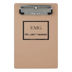 Custom Monogrammed stylish black and pink Mini Clipboard