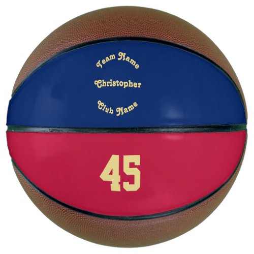 Custom Monogrammed Team Club Player Name Number Basketball