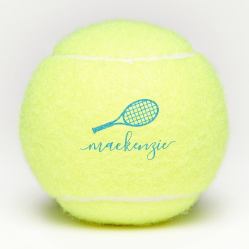 Custom Monogrammed Tennis Ball Bright Blue