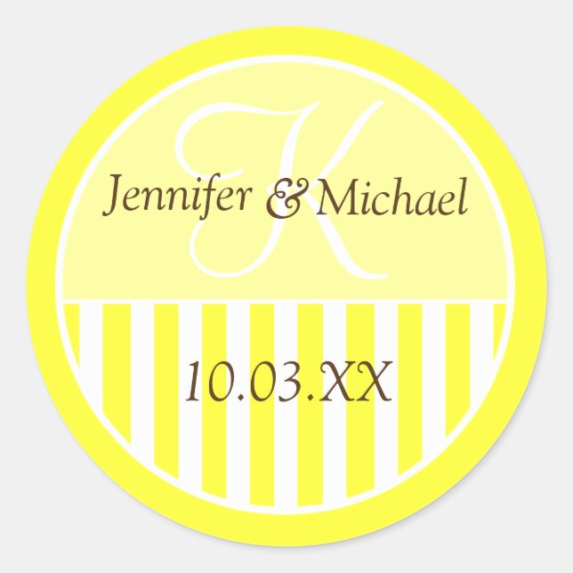 Custom Monogrammed Wedding Favor Labels (Front)