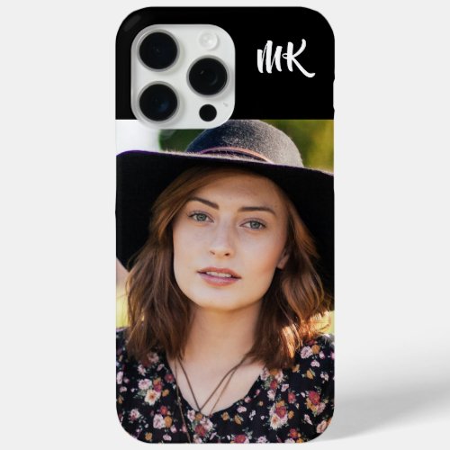 Custom Monogrammed Your Photo Pretty Lady iPhone 15 Pro Max Case