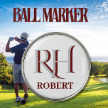 Custom Monogramn Name Ball  Golf Ball Marker<br><div class="desc">UNIQUE LAYERING OF THE MONOGRAM -- which gives it the feeling of depth, simple and sophisticated. Perfect as father's day gifts for dad, gifts for grandfather, husband, best man, groomsmen and more. Or, you might just enjoy for yourself! And, yes, there is a matching golf head cover. If you have...</div>
