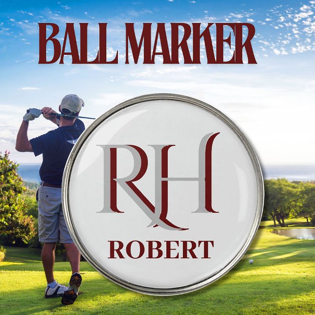 Custom Monogramn Name Ball  Golf Ball Marker (Creator Uploaded)
