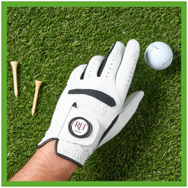 Custom Monogramn Name Ball Marker Golf Glove (Creator Uploaded)