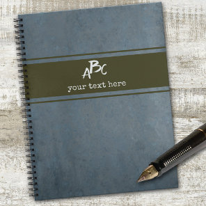Custom Monograms Minimalist Grunge Notebook