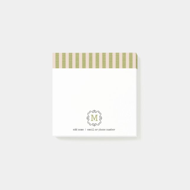 Custom Monograms Post-it® Notes in retro style. (Front)