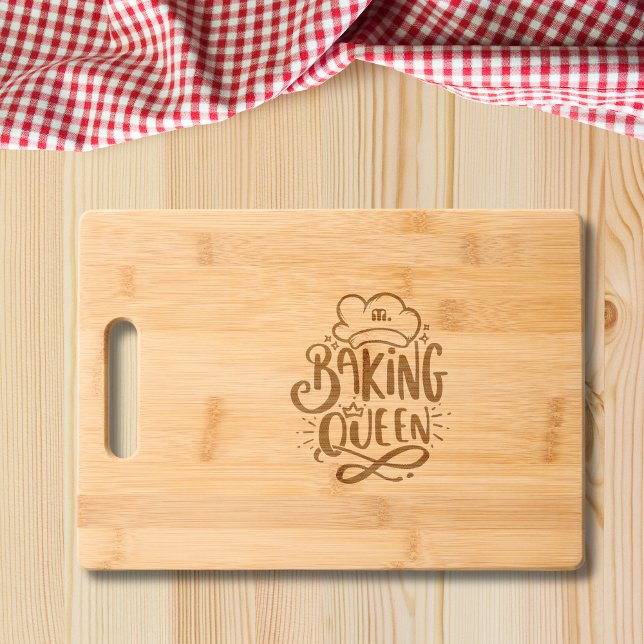 Custom Monogran Baking Queen Mothers Gift Engraved Cutting Board (Creator Uploaded)