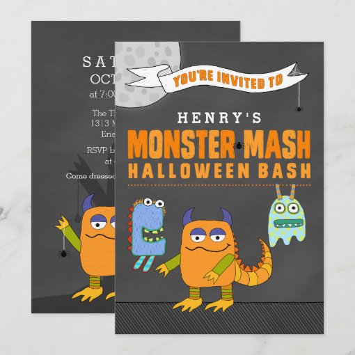 Custom Monster Mash Halloween Bash Invitations | Zazzle