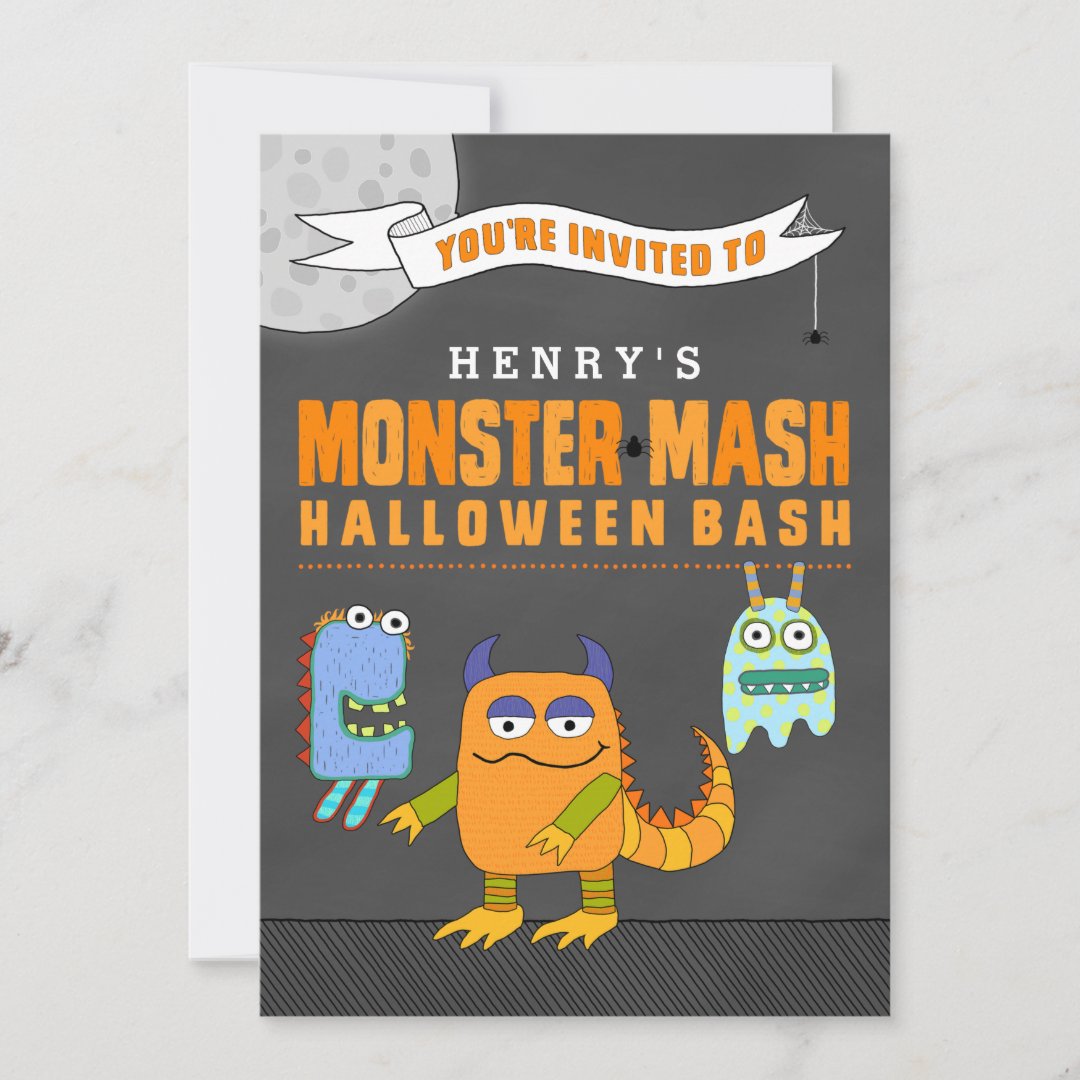 Custom Monster Mash Halloween Bash Invitations | Zazzle