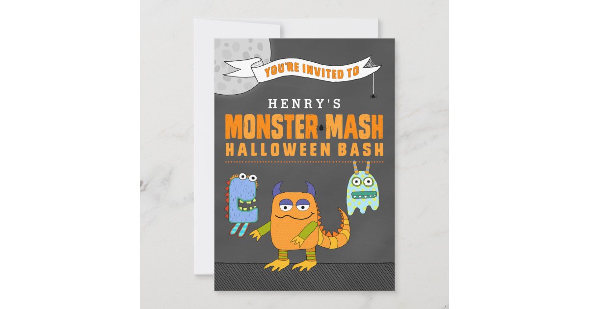 Custom Monster Mash Halloween Bash Invitations | Zazzle
