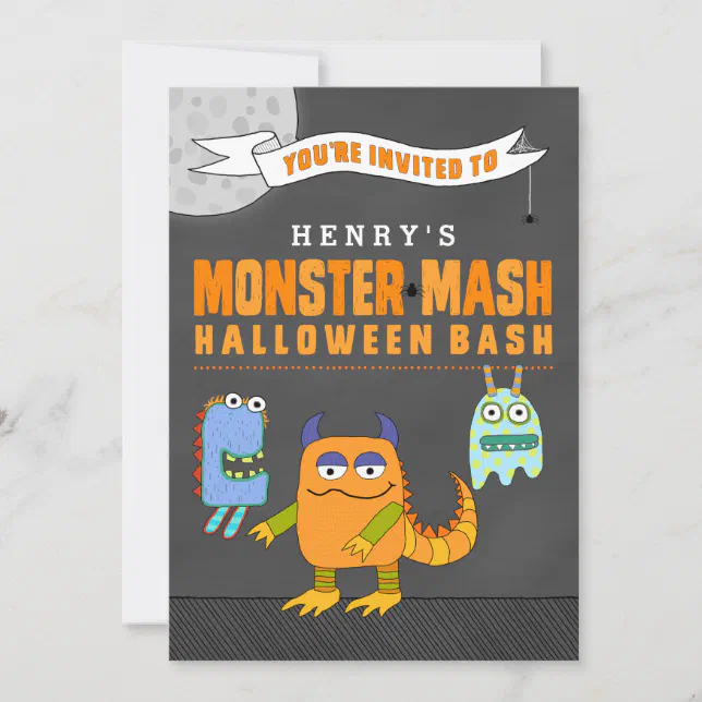 Custom Monster Mash Halloween Bash Invitations | Zazzle