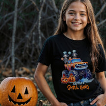 Custom Monster Truck Halloween Shirt for Girls