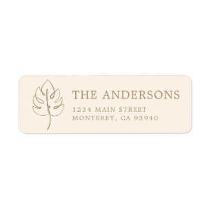 Custom Monstera Monogram Wedding Logo Label