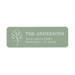 Custom Monstera Monogram Wedding Logo Label