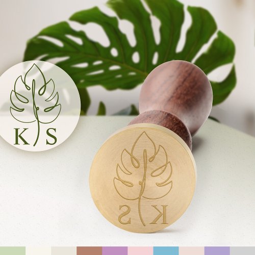 Custom Monstera Monogram Wedding Logo Wax Seal Stamp