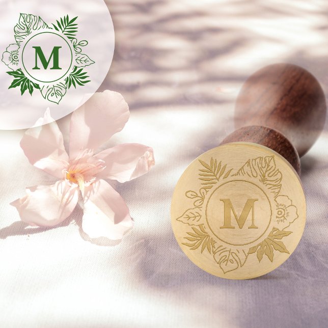 Custom Monstera Monogram Wedding or Family Logo Wax Seal Stamp (Creator Uploaded)