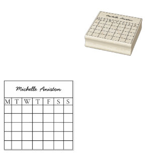 Custom  Monthly Calendar Planner Rubber Stamp