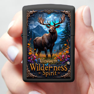 Custom Moose Elk Wilderness Spirit Zippo Lighter