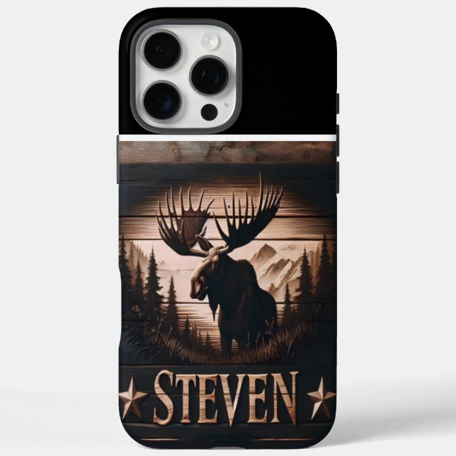 Custom Moose Sign With Mountains Case-Mate iPhone Case (Back)