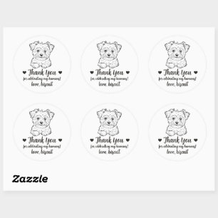 Custom Morkie Dog Wedding Favor Stickers