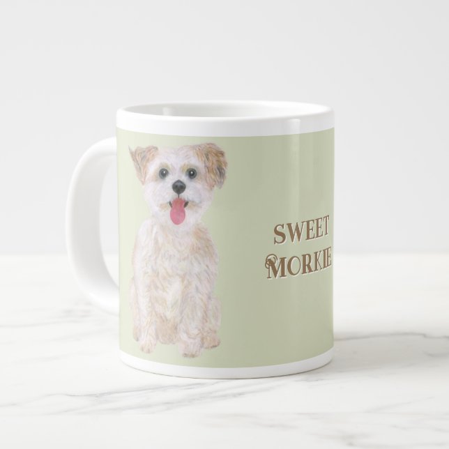 Custom Morkie Jumbo Mug (Front Left)