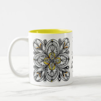 Custom Morning Coffee Quote Abstract Doodle Mug