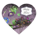 Custom Morning Glory Summer Heart Stickers