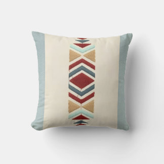 Custom Moroccan Geometric Embroidery Pattern Art Throw Pillow