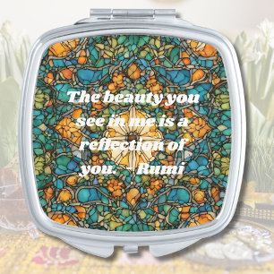 Custom Mosaic Pattern Nowruz Iranian New Year Gift Compact Mirror