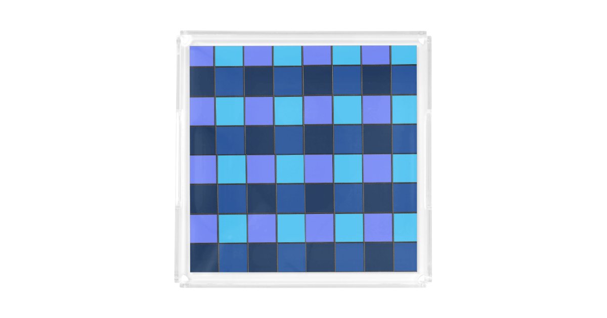 Custom Mosaic Tile & Pixel Grid Pattern Acrylic Tray | Zazzle