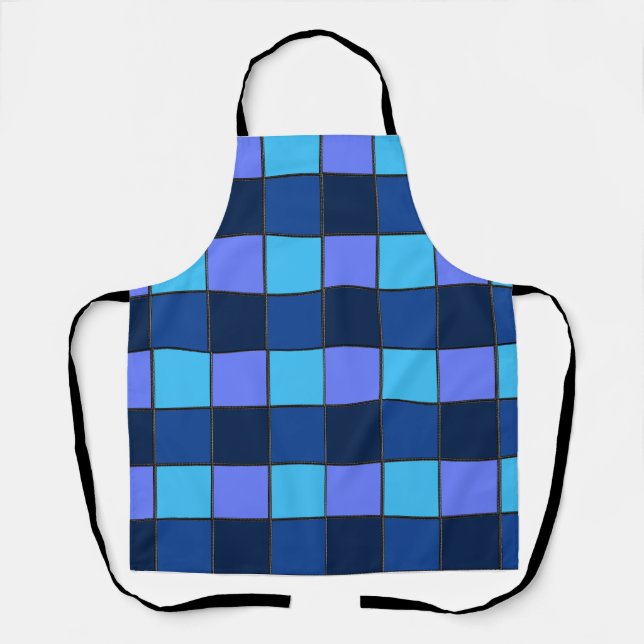 Custom  Mosaic Tile & Pixel Grid Pattern Apron (Front)