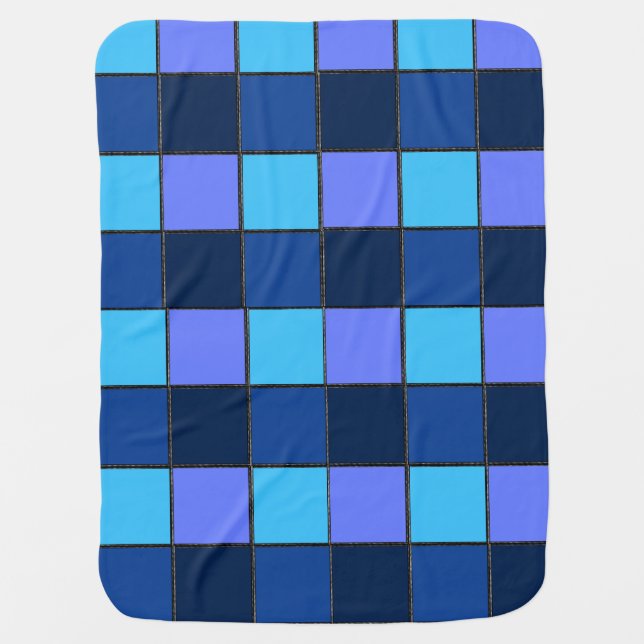 Custom  Mosaic Tile & Pixel Grid Pattern Baby Blanket (Front)