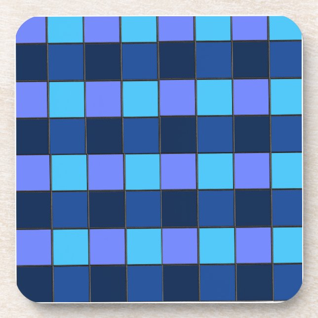Custom  Mosaic Tile & Pixel Grid Pattern Beverage Coaster (Front)