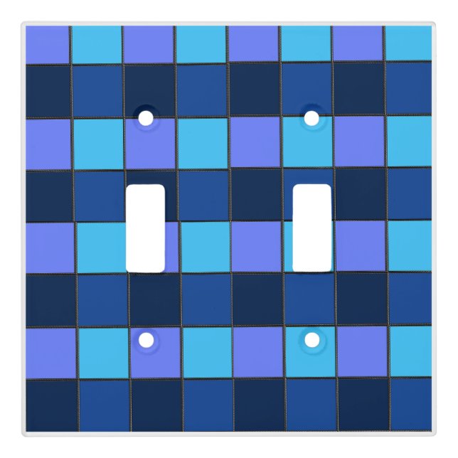 Custom  Mosaic Tile & Pixel Grid Pattern Light Switch Cover (Front)