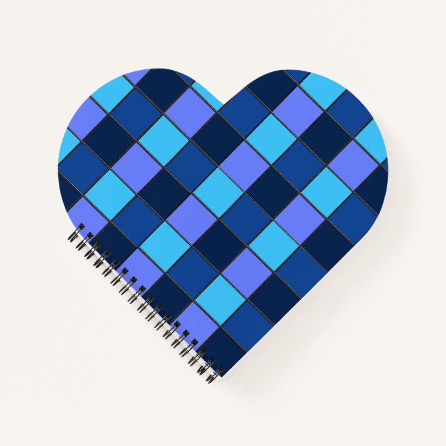 Custom  Mosaic Tile & Pixel Grid Pattern Notebook (Front)