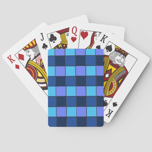 Custom  Mosaic Tile & Pixel Grid Pattern Poker Cards (Back)