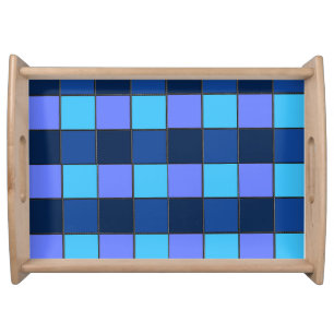 Custom  Mosaic Tile & Pixel Grid Pattern Serving Tray