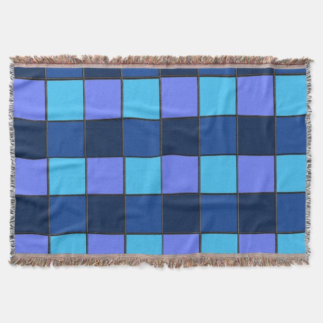 Custom  Mosaic Tile & Pixel Grid Pattern Throw Blanket (Front)